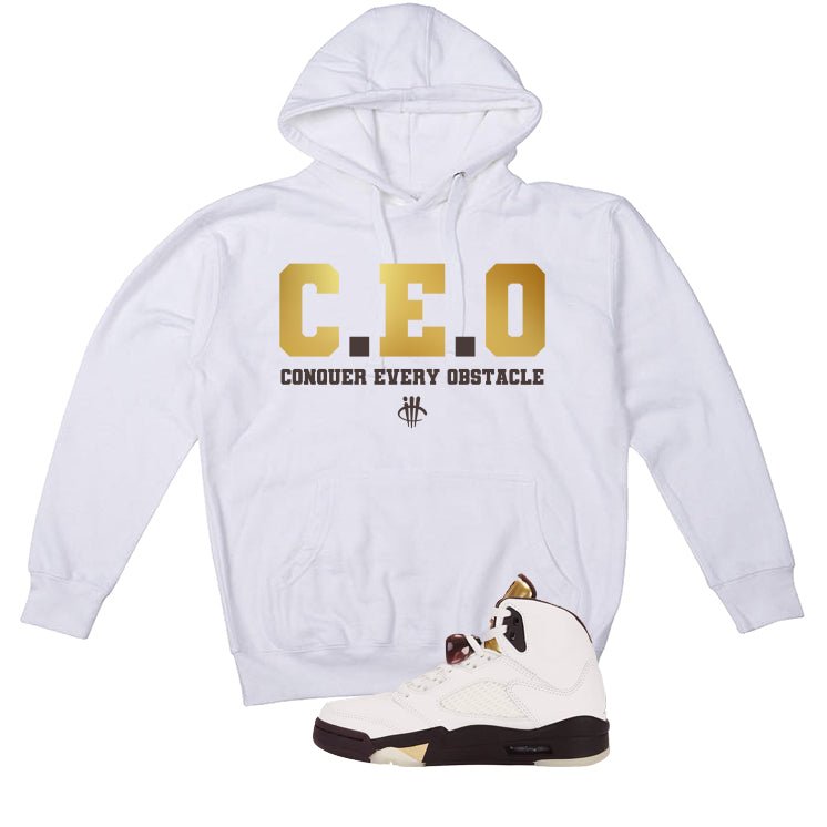 Air Jordan 5 Earth/Metallic Gold White T-Shirt (CEO) product image 3