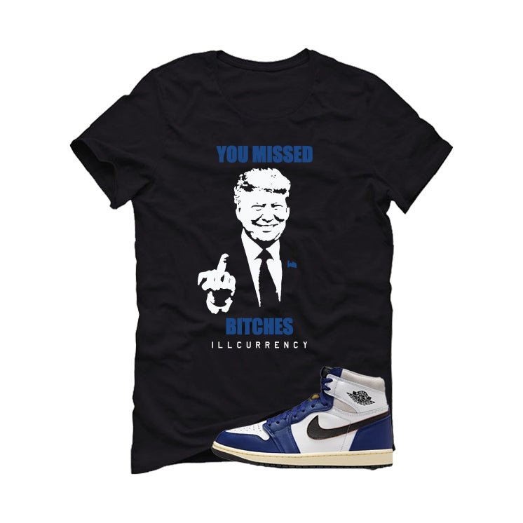 Air Jordan 1 Rare Deep Royal Blue Black T-Shirt (Trump you product image 2