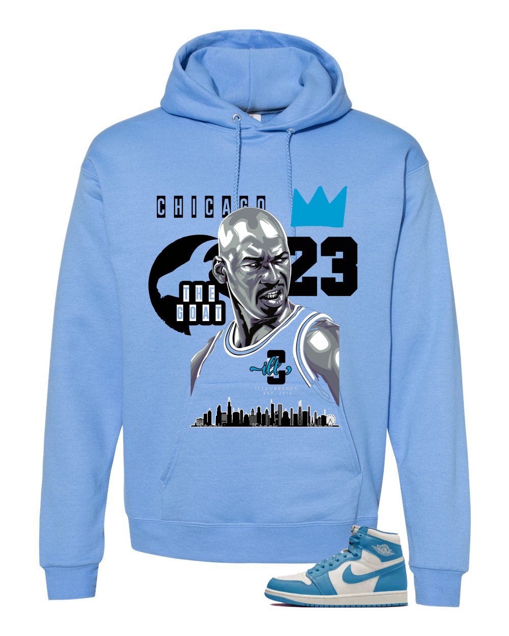 Air Jordan 1 High OG UNC Reimagined Carolina Blue T-Shirt product image 3