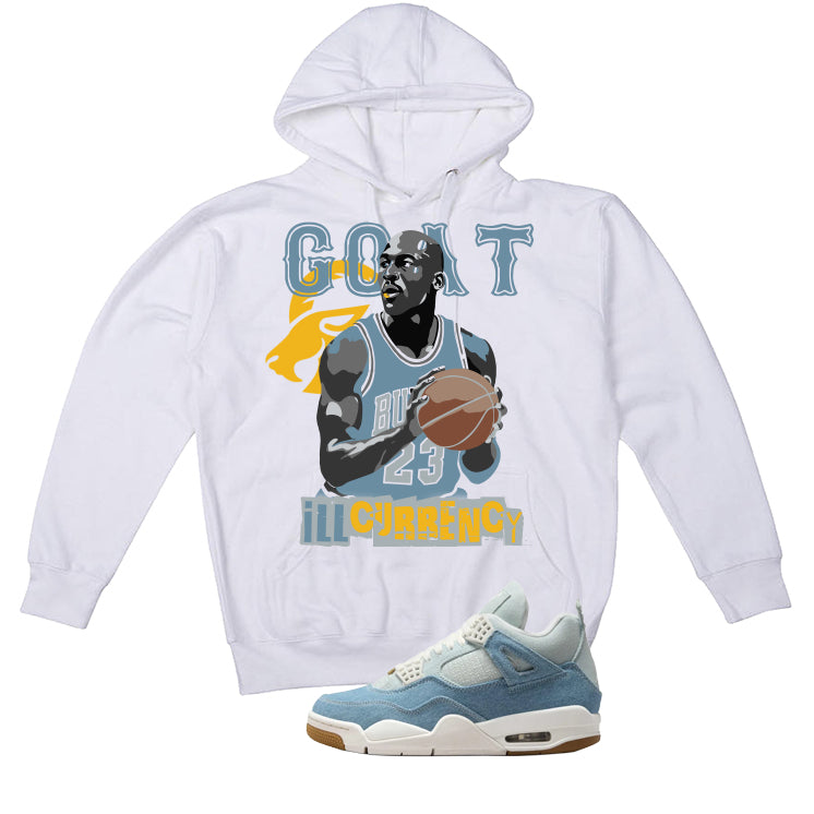 Air Jordan 4 Denim Worn Blue White T-Shirt (MJ GOAT) product image 3