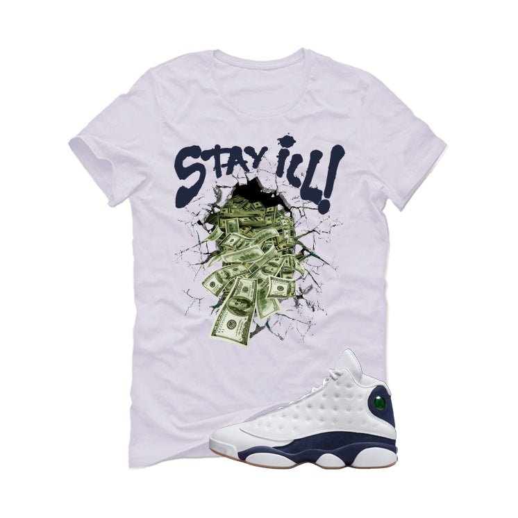 Air Jordan 13 Midnight Navy White T-Shirt (Stay ill) product image 2