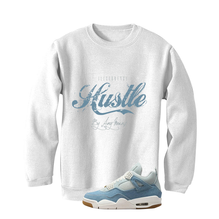 Air Jordan 4 Denim Worn Blue White T-Shirt (Hustle By Any product image 4