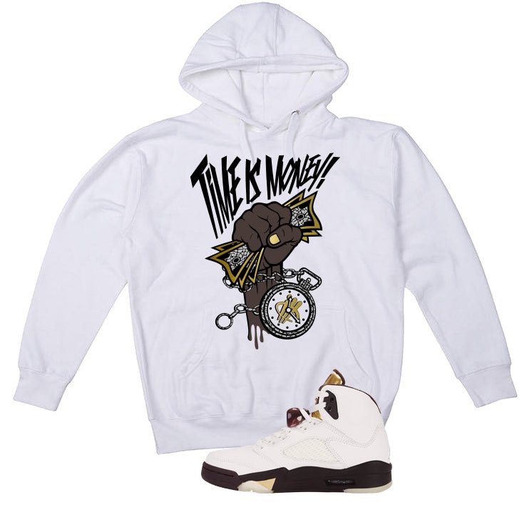 Air Jordan 5 Earth/Metallic Gold White T-Shirt (Time Is product image 3