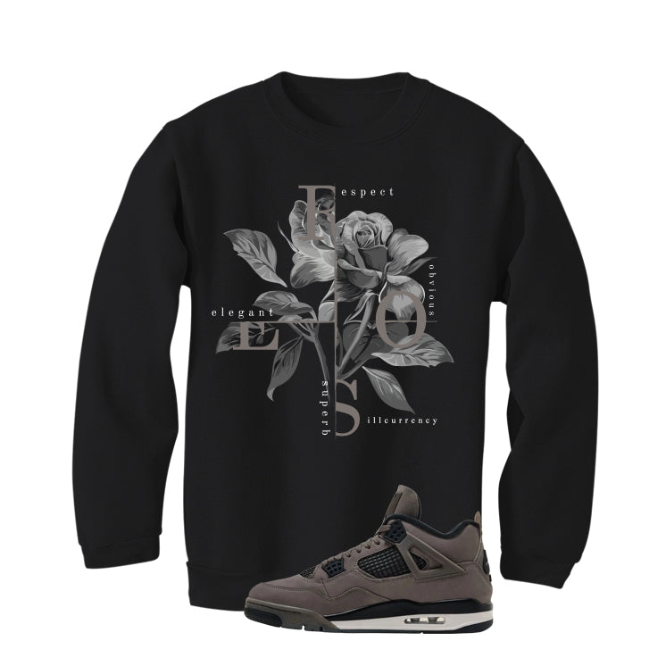 Air Jordan 4 Cave Stone Black T-Shirt (Roses)| illcurrency product image 4