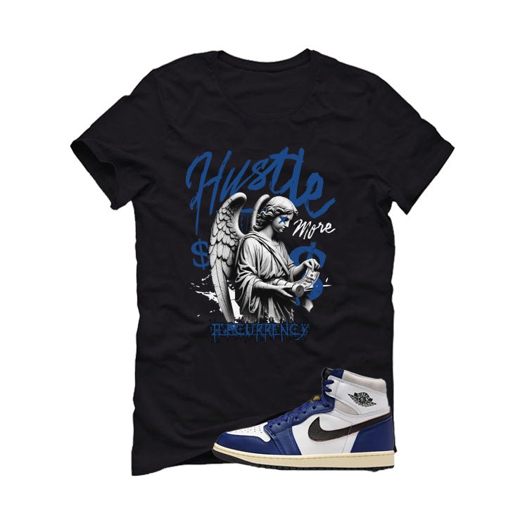 Air Jordan 1 Rare Deep Royal Blue Black T-Shirt (Hustle product image 2