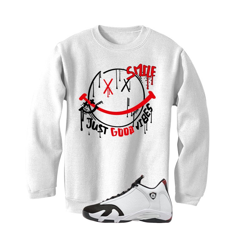Air Jordan 14 Black Toe White T-Shirt (Smile)| illcurrency product image 4