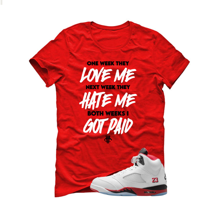 Air Jordan 5 Fire Red Black Tongue T-Shirt (Paid) product image 2