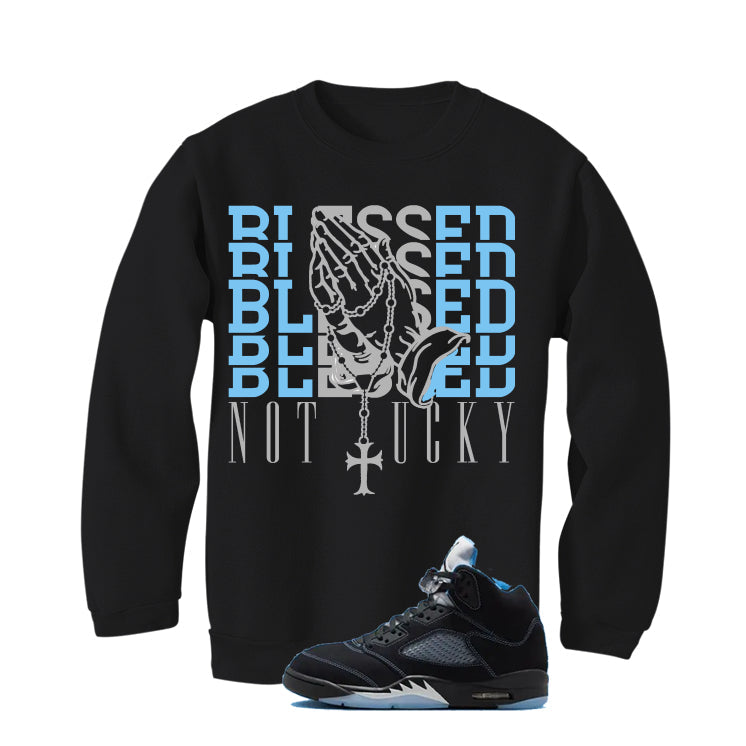 Air Jordan 5 Black/University Blue Matching T-Shirt Black product image 4