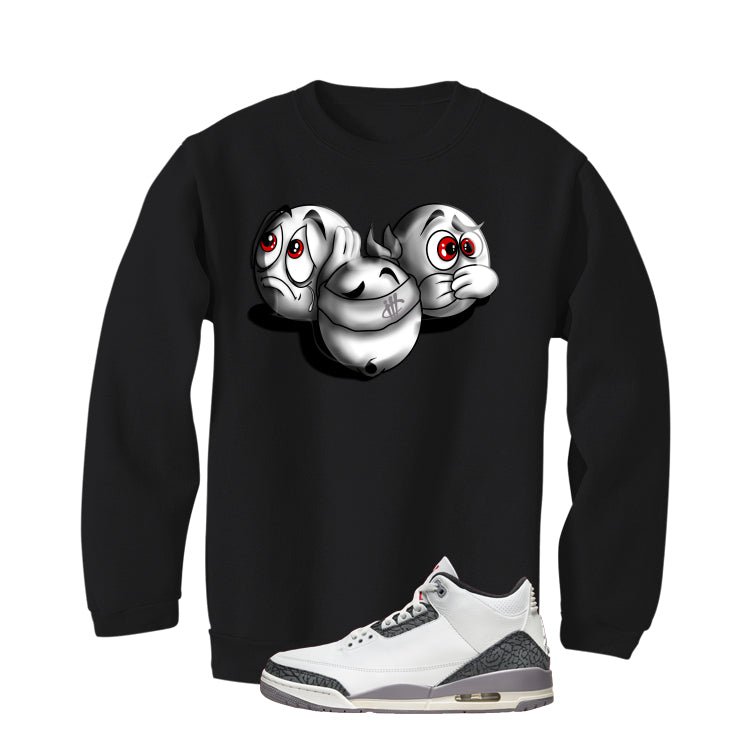 Air Jordan 3 Cement Grey Black T-Shirt (SEE NO EVIL) product image 4