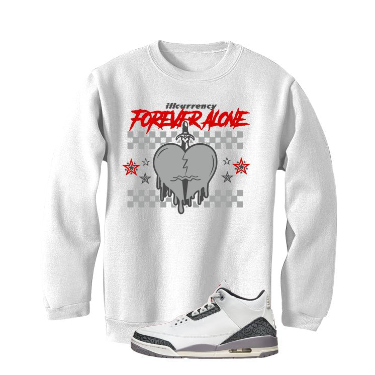 Air Jordan 3 Cement Grey White T-Shirt (Forever Alone) product image 4