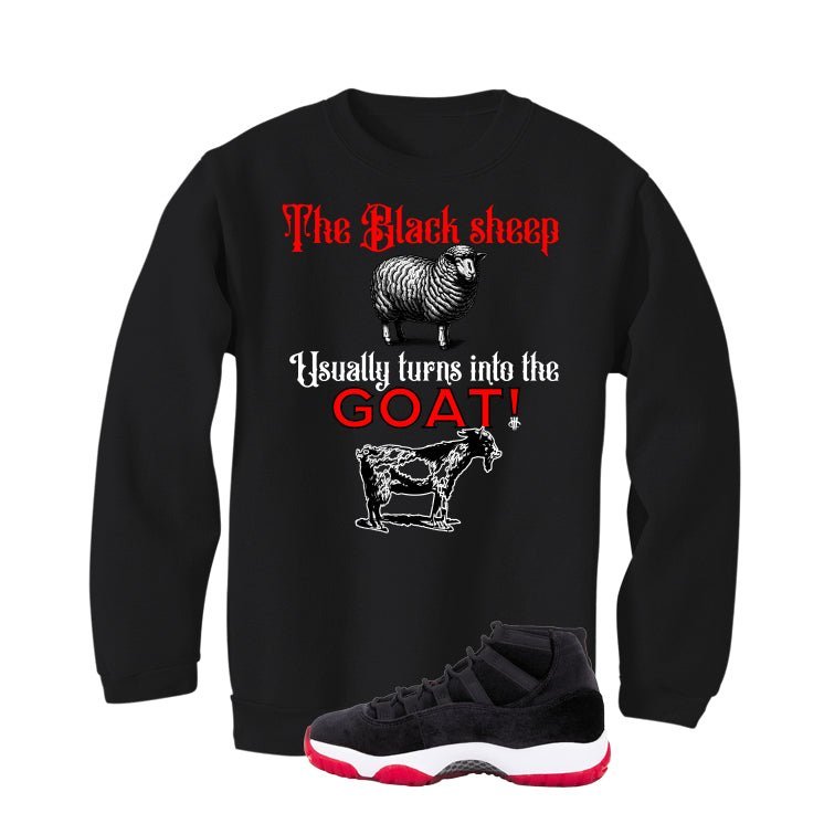 Air Jordan 11 Bred Velvet Black T-Shirt (the sheep usually product image 4