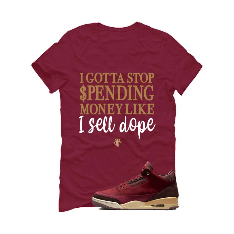 Air Jordan 3 OG Bin 23 Matching T-Shirt Maroon (Gotta Stop product image 2