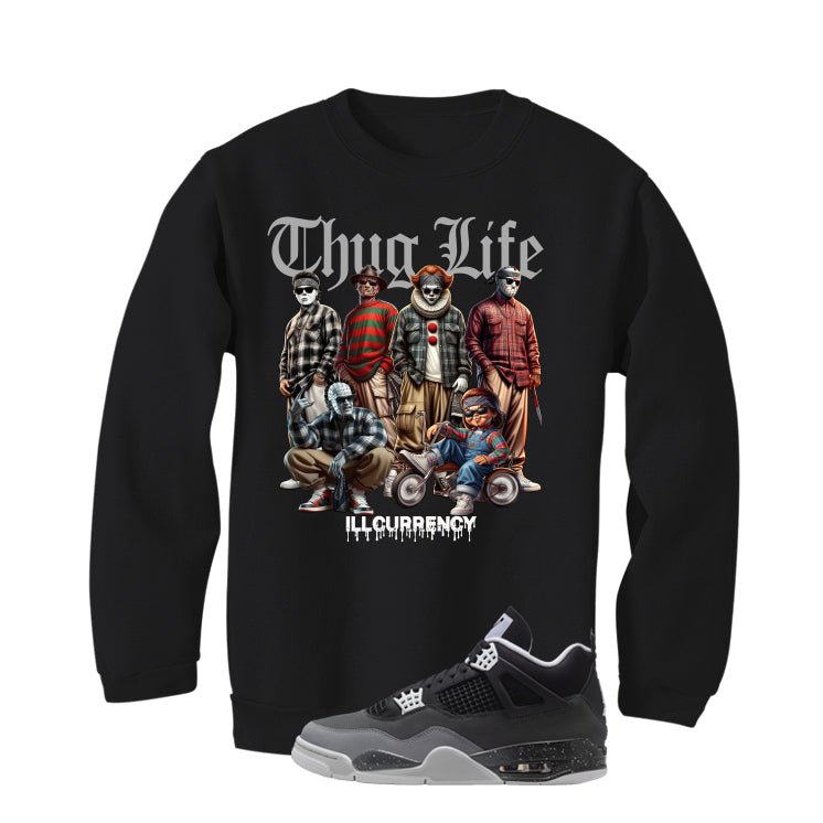Air Jordan 4 Fear Pack Black T-Shirt (Thug Life Halloween) product image 3