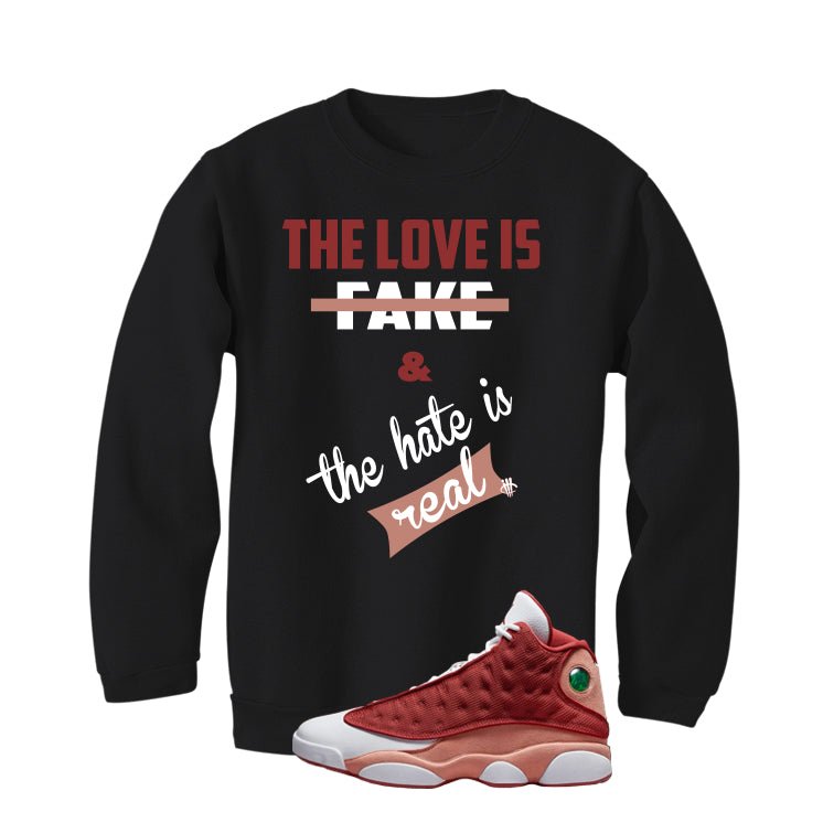 Air Jordan 13 Dune Red Black T-Shirt (Love is Fake) product image 4