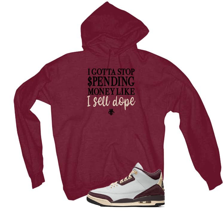 A Ma Maniere x Air Jordan 3 Burgundy Crush Maroon T-Shirt product image 3