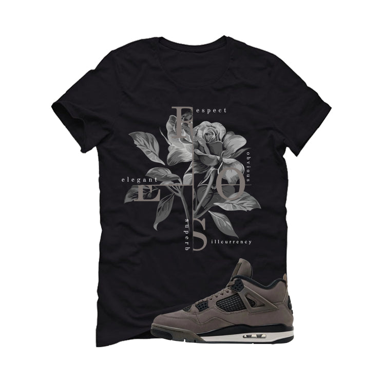 Air Jordan 4 Cave Stone Black T-Shirt (Roses)| illcurrency product image 2