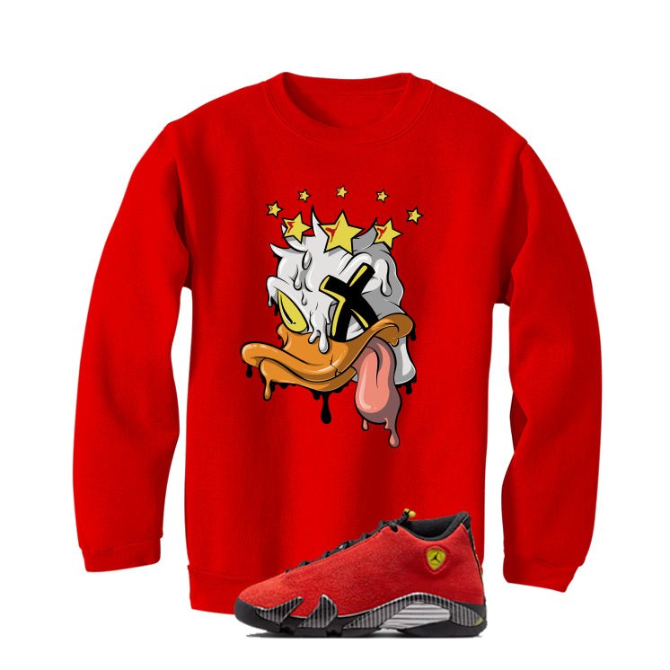 Air Jordan 14 Ferrari Red T-Shirt (ducked)| illcurrency product image 4