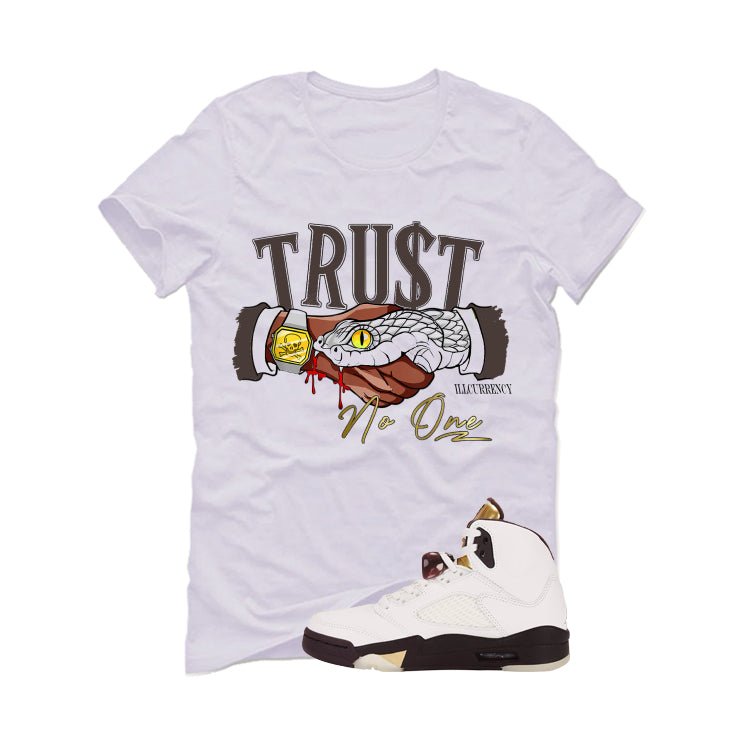 Air Jordan 5 Earth/Metallic Gold White T-Shirt (TRUST NO product image 2