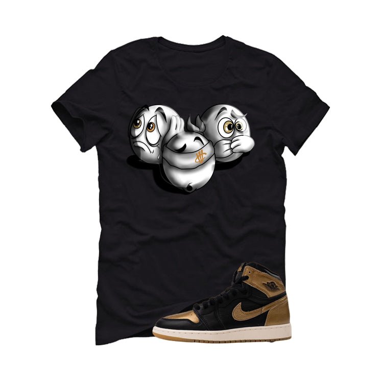 Air Jordan 1 High OG Metallic Gold Black T-Shirt (SEE NO product image 2