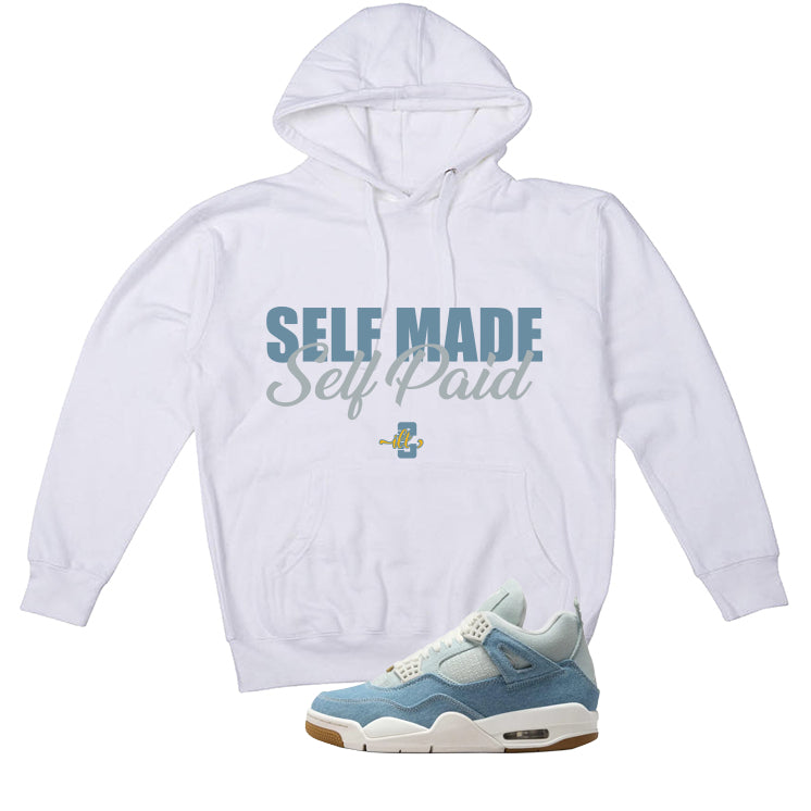 Air Jordan 4 Denim Worn Blue White T-Shirt (Self Made product image 3