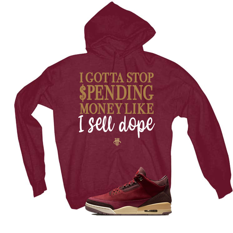 Air Jordan 3 OG Bin 23 Matching T-Shirt Maroon (Gotta Stop product image 3