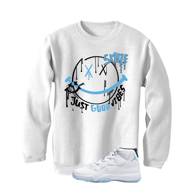 Air Jordan 11 Legend Blue White T-Shirt (Smile)| illcurrency product image 4