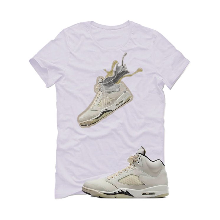 Air Jordan 5 SE Sail White T-Shirt (Splash 5)| illcurrency product image 2
