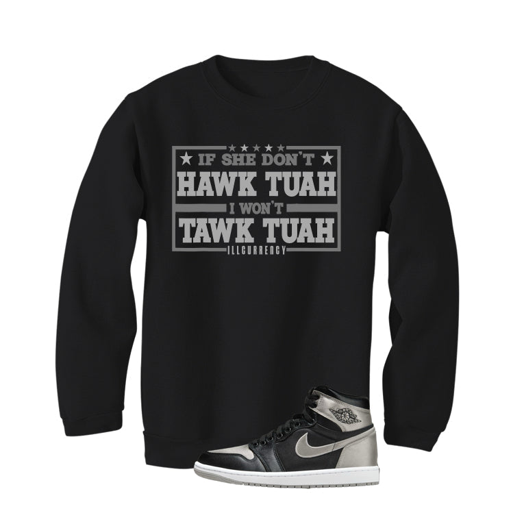 Air Jordan 1 High OG WMNS Satin Shadow Black T-Shirt (Hawk product image 4