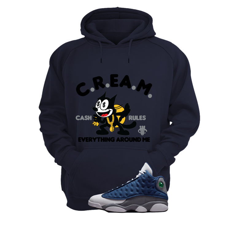 Air Jordan 13 Flint Navy Blue T-Shirt (Cream)| illcurrency product image 3