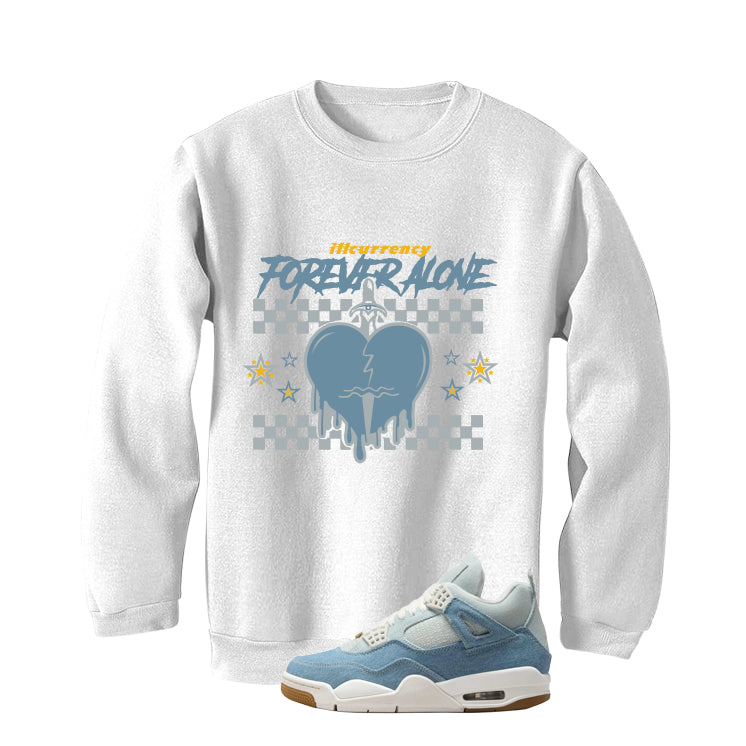 Air Jordan 4 Denim Worn Blue White T-Shirt (Forever Alone) product image 4