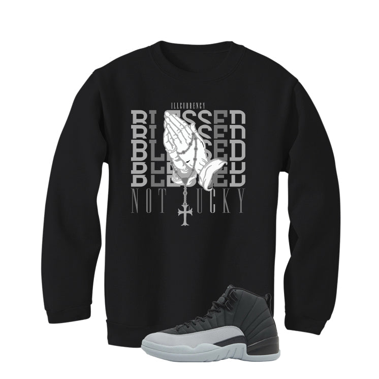 Air Jordan 12 Black/Wolf Grey Black T-Shirt (Blessed not product image 4