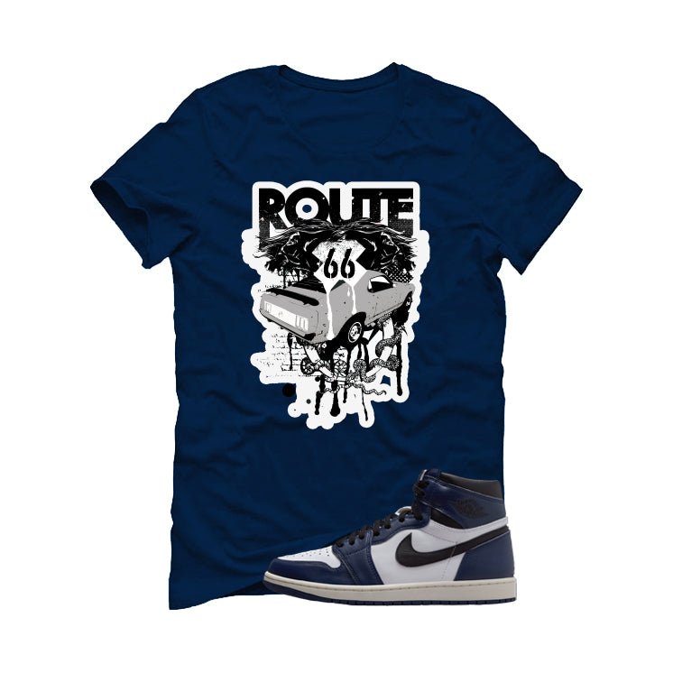 Air Jordan 1 High OG Midnight Navy Blue T-Shirt (Route 66 product image 2