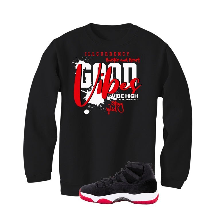 Air Jordan 11 Bred Velvet Black T-Shirt (Good Vibes) product image 4