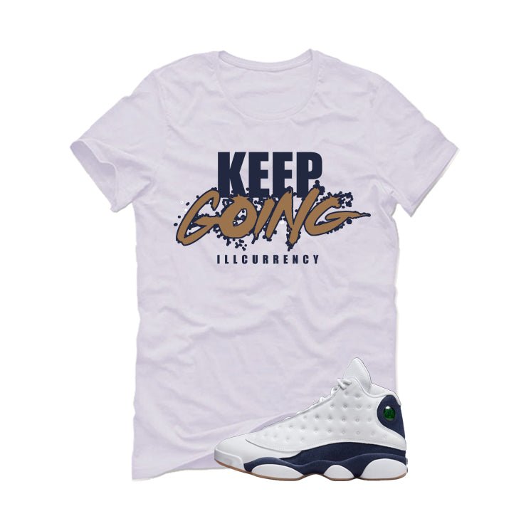 Air Jordan 13 Midnight Navy White T-Shirt (keep Going) product image 2