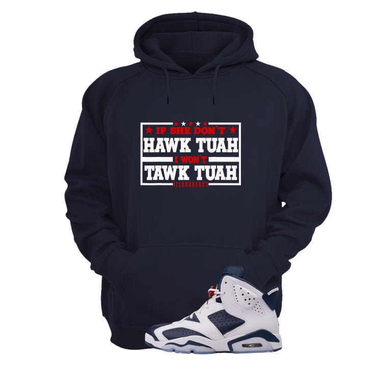 Air Jordan 6 Olympic Navy Blue T-Shirt (Hawk Tuah) product image 3