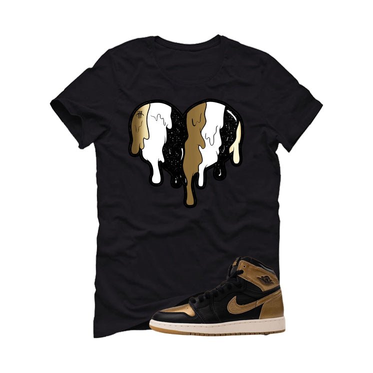 Air Jordan 1 High OG Metallic Gold Black T-Shirt (Heart) product image 2