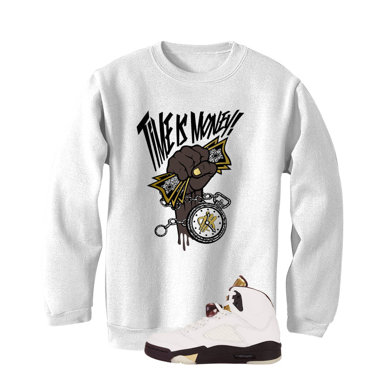 Air Jordan 5 Earth/Metallic Gold White T-Shirt (Time Is product image 4
