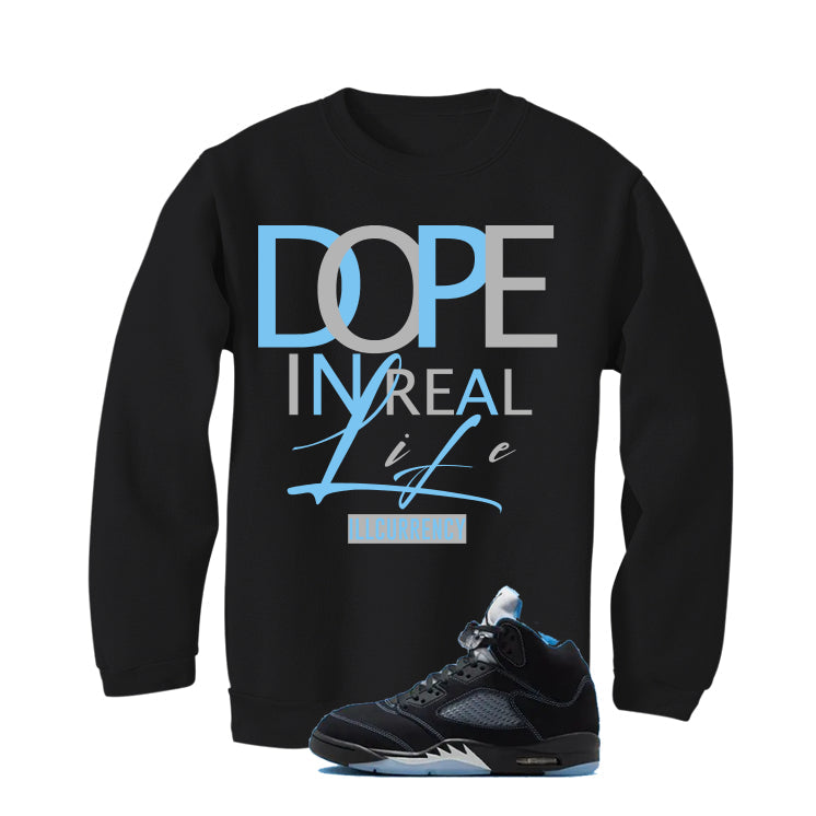 Air Jordan 5 Black/University Blue Matching T-Shirt Black product image 4