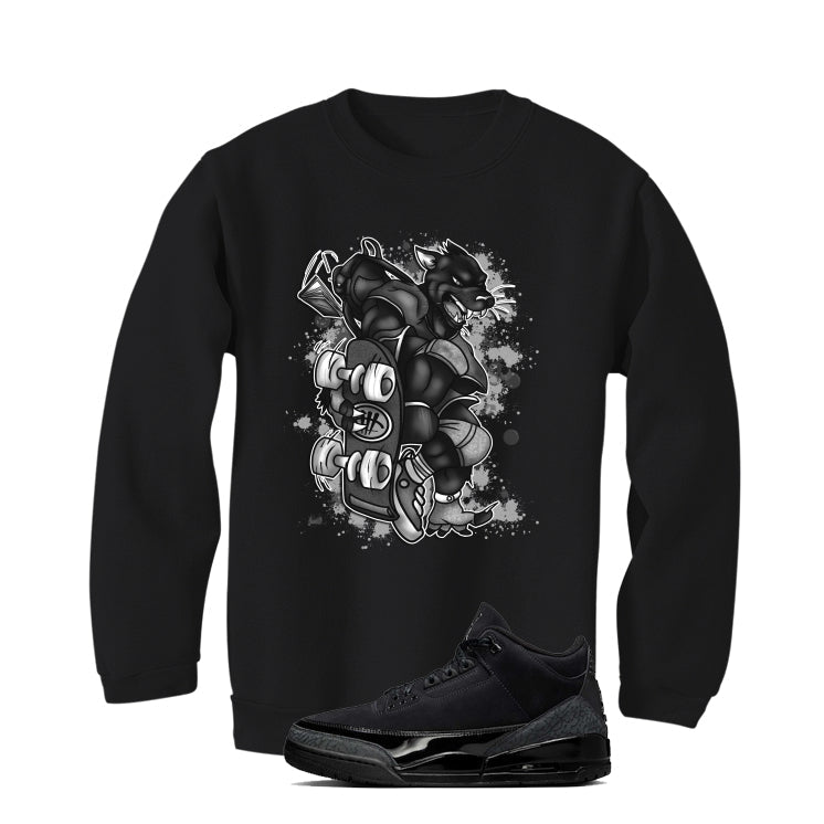 Air Jordan 3 Black Cat T-Shirt (SKATEBOARD illcurrency product image 4