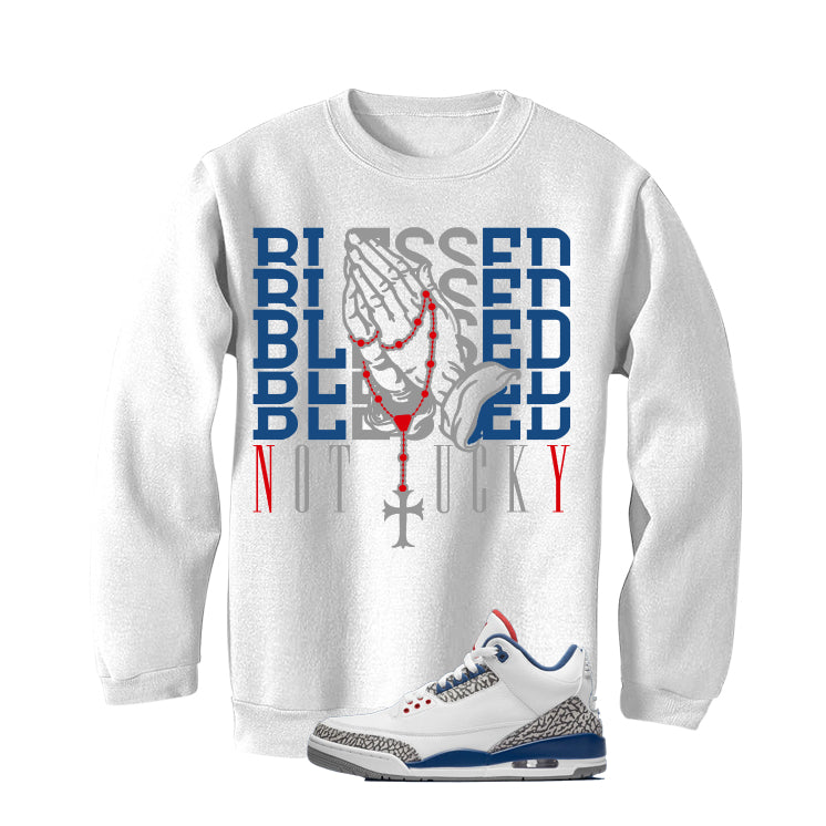 Air Jordan 3 True Blue Matching T-Shirt White (Blessed not product image 4