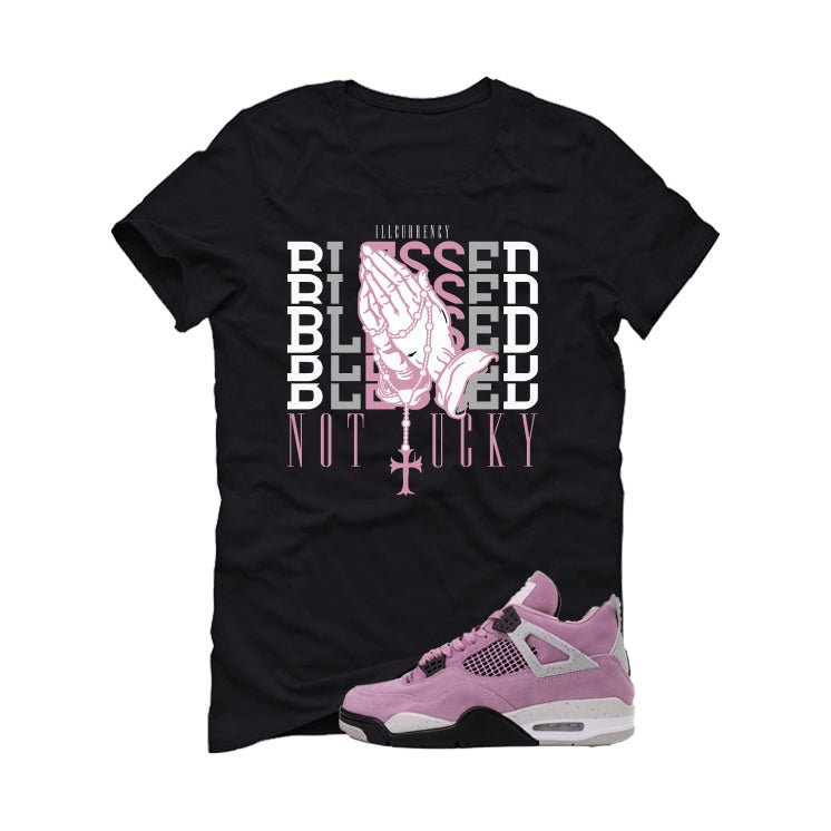 Air Jordan 4 WMNS Orchid Black T-Shirt (Blessed not lucky) product image 2
