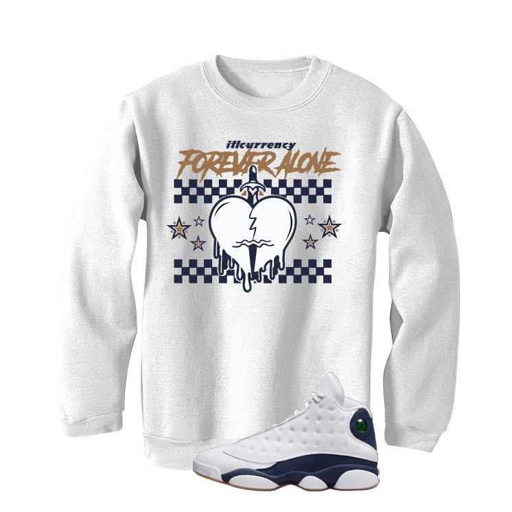 Air Jordan 13 Midnight Navy White T-Shirt (Forever Alone) product image 4