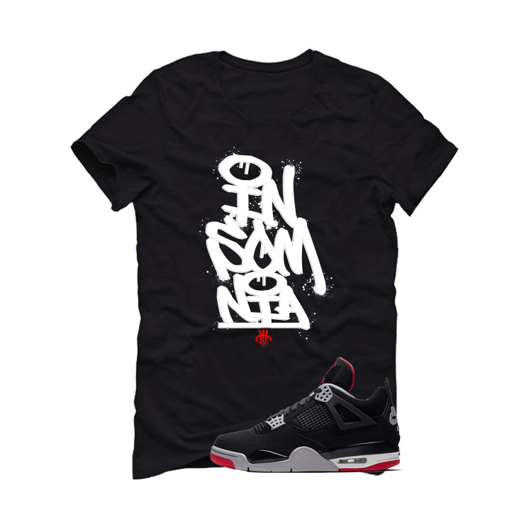 Air Jordan 4 Bred Matching T-Shirt Black (Insomnia) product image 2