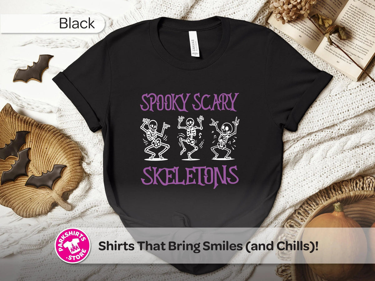 Disney Halloween Shirt, Spooky Scary Skeletons Tee, Dancing product image 1