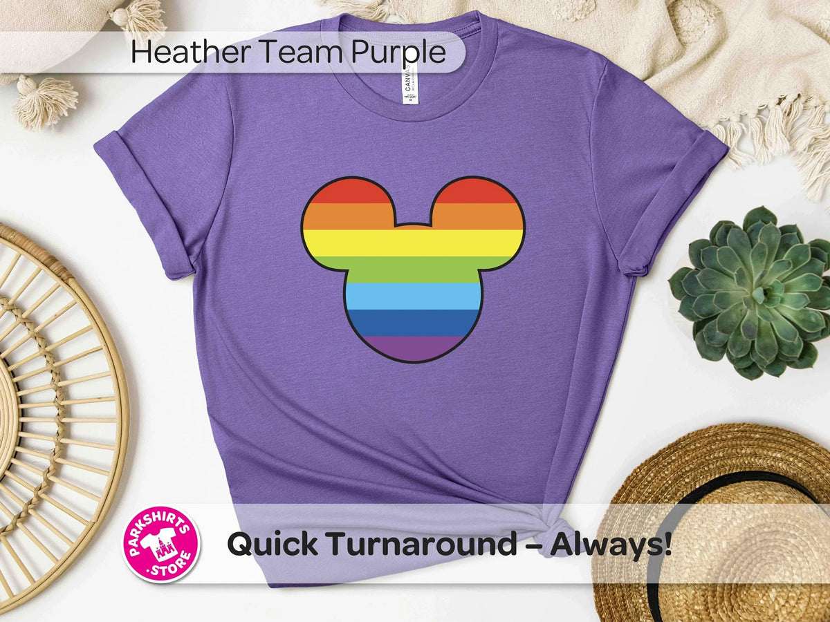Mickey Pride Shirt | Rainbow Head Tee | Disney Inspired product image 5