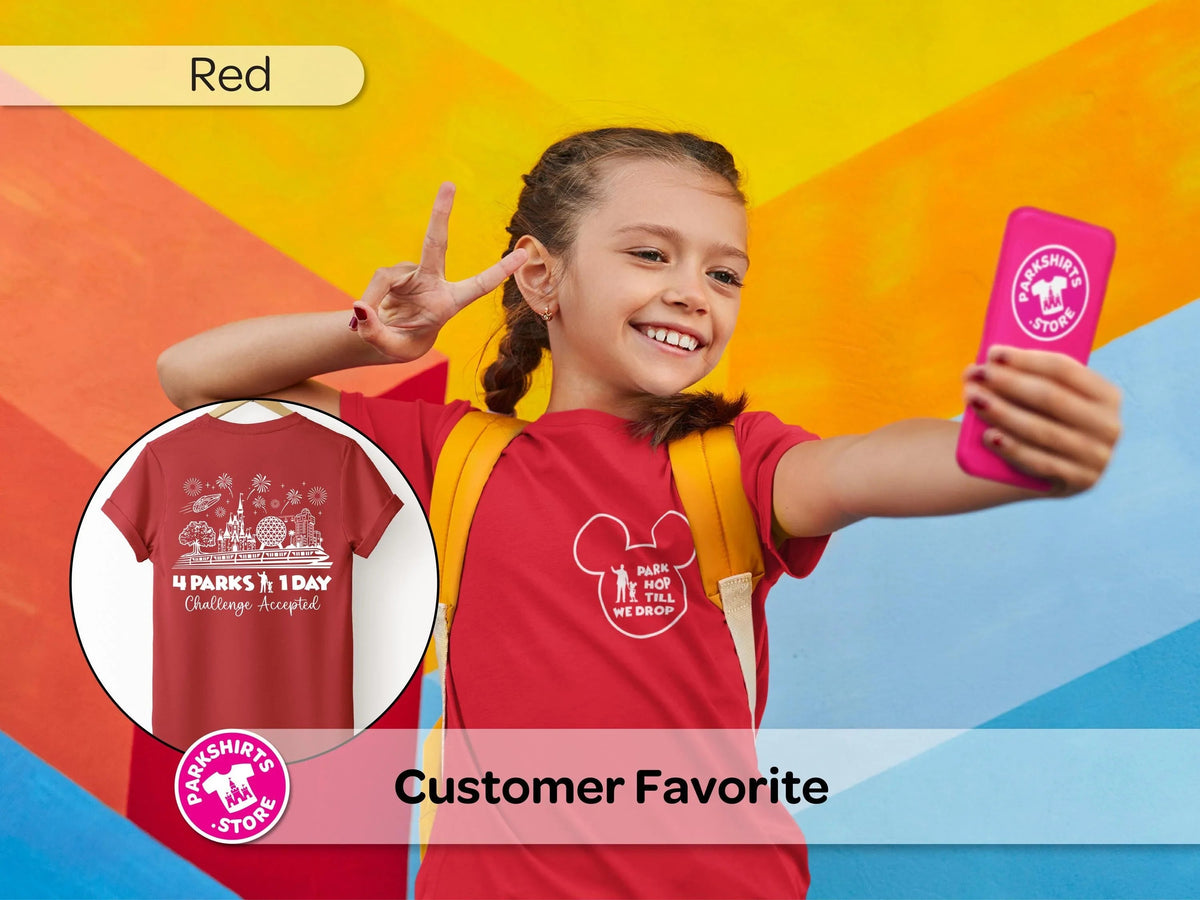 Disney Park Hop Youth Shirt | 4 Parks 1 Day Challenge Tee product image 2