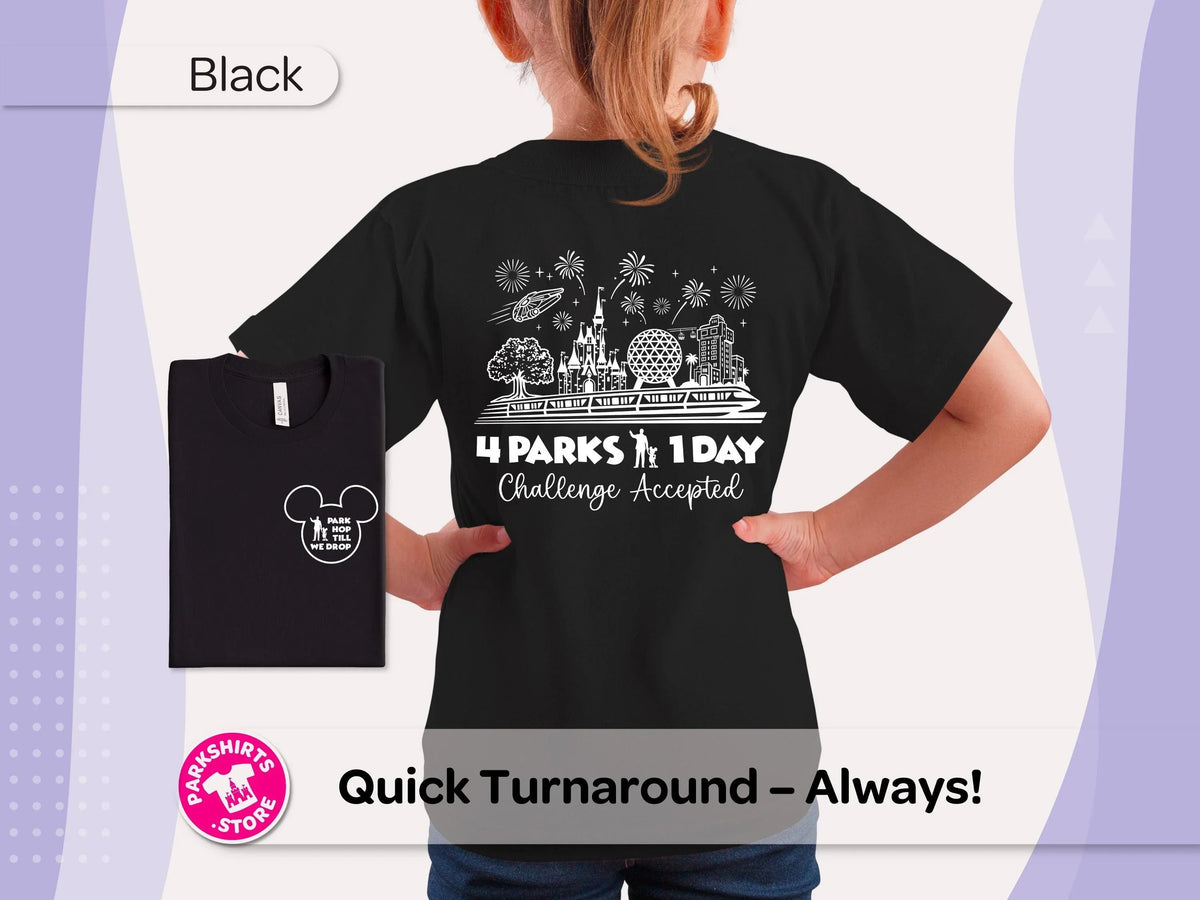 Disney Park Hop Youth Shirt | 4 Parks 1 Day Challenge Tee product image 3
