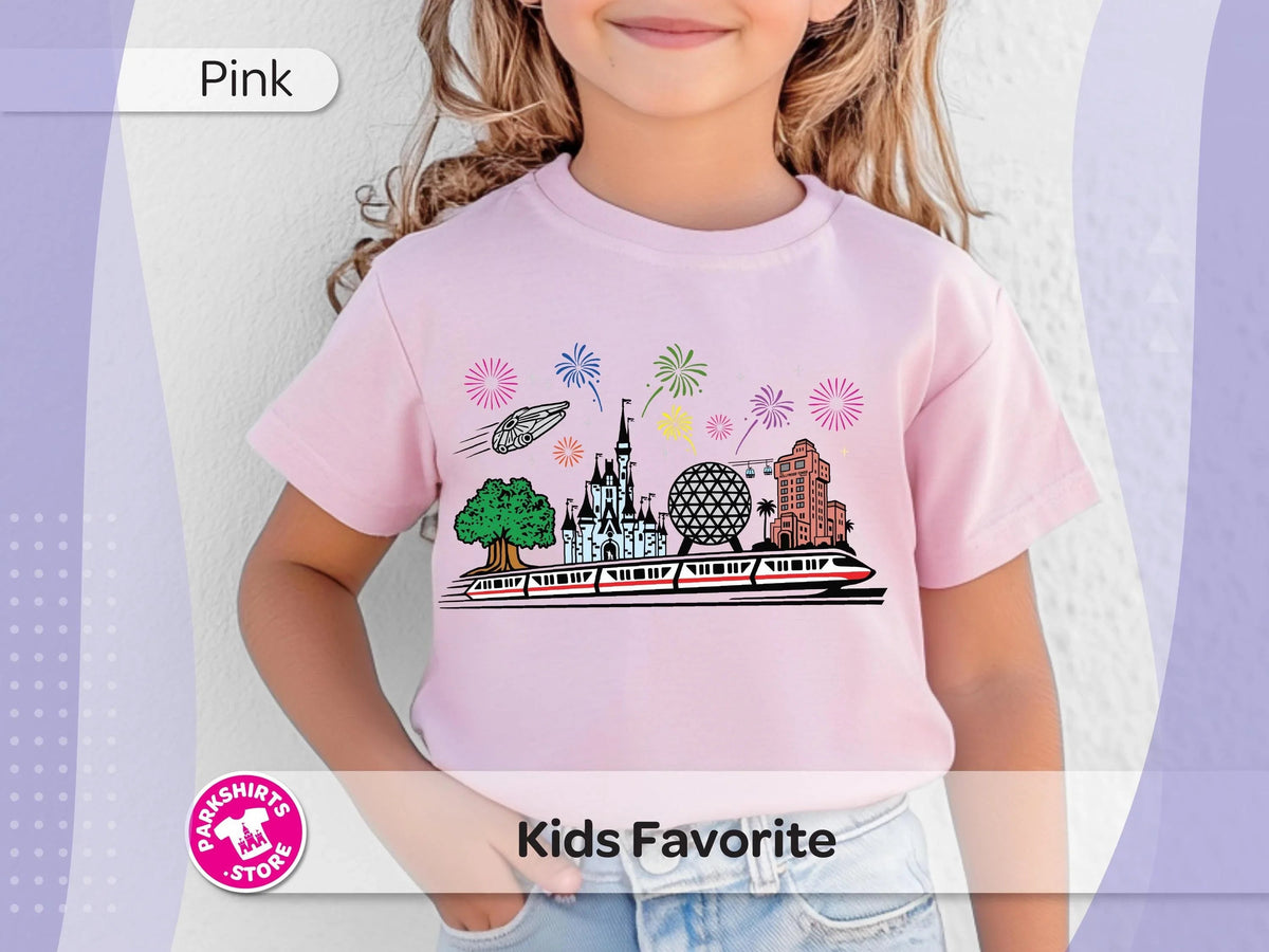 Disney World 4 Parks Youth Shirt, 4 1 Day Kids Tee, Magic product image 1
