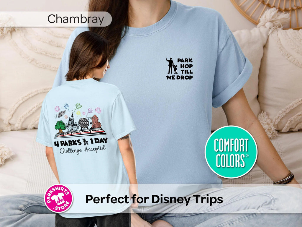 Park Hop Till We Drop Adult Shirt – Front & Back product image 6