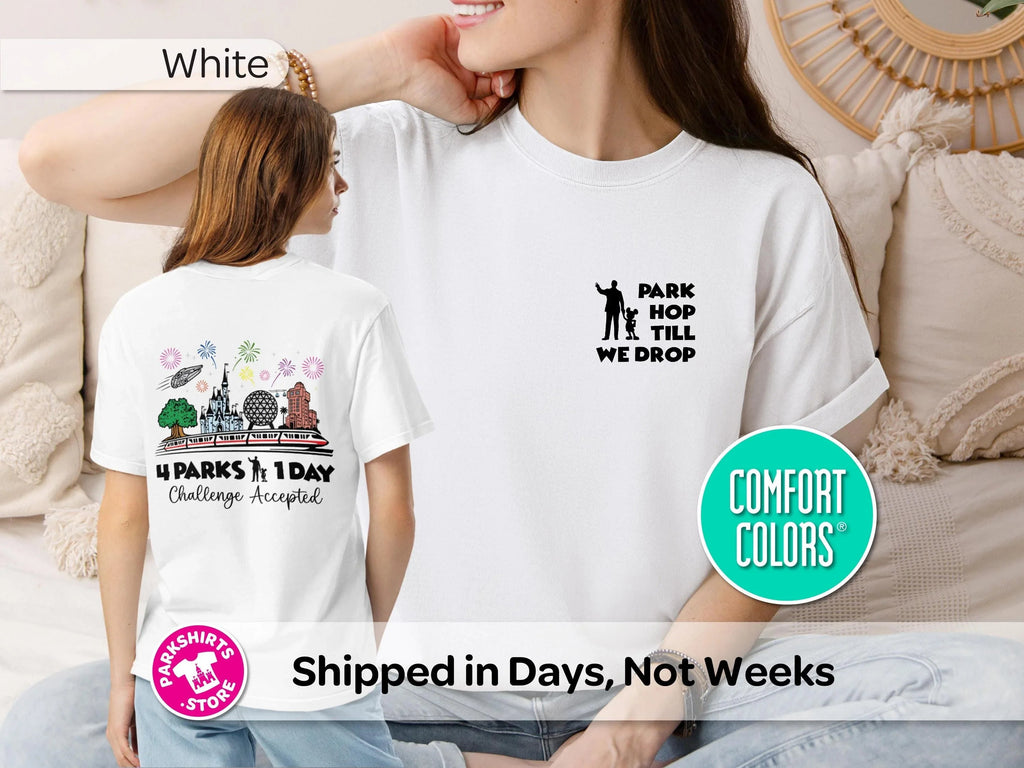 Park Hop Till We Drop Adult Shirt – Front & Back product image 3